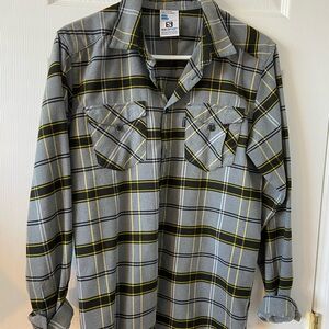 Salomon Black, Gray & Yellow Plaid Shirt